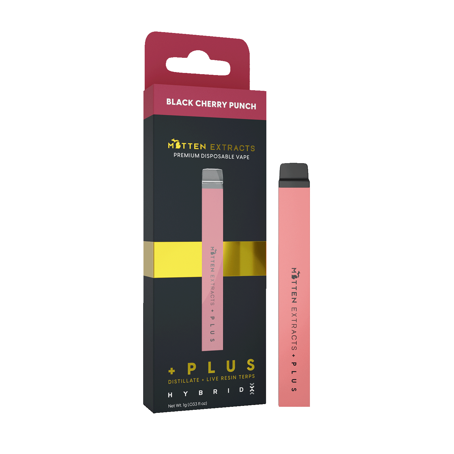 Black Cherry Punch +Plus Disposable THC Vape | Mitten Extracts Black Cherry Punch +Plus Disposable THC Vape | Mitten Extracts
