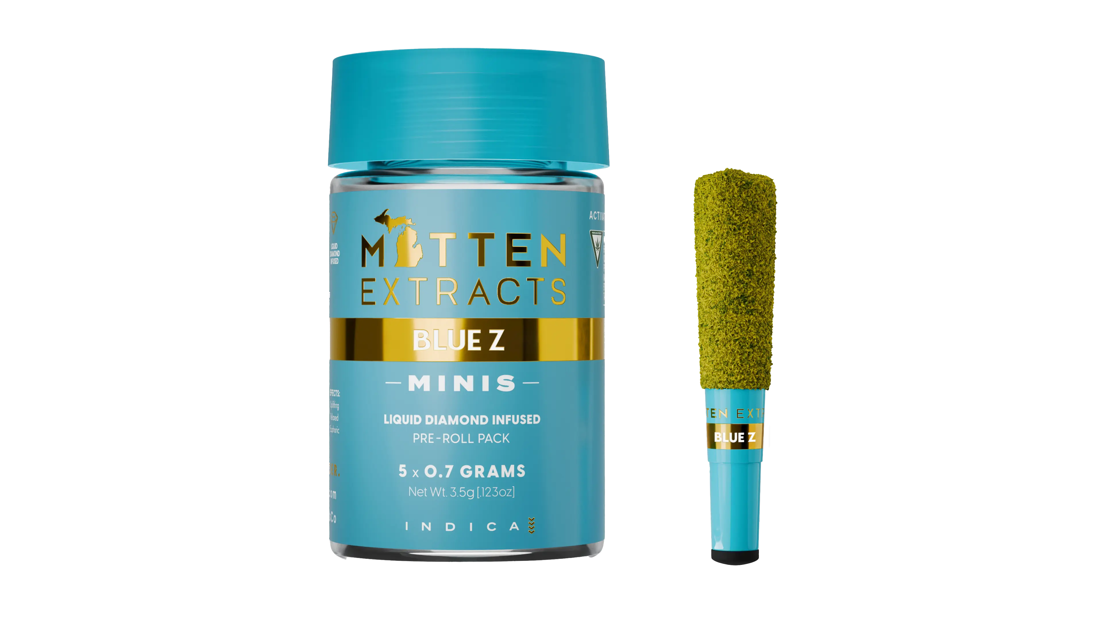 Blue Zkittles Premium Infused Pre-Roll Minis | Mitten Extracts