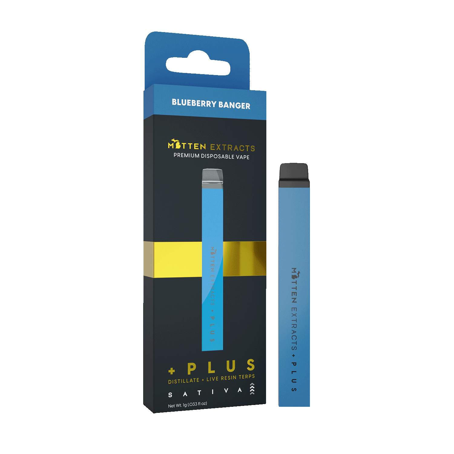 Blueberry Banger Disposable THC Vape | Mitten Extracts Blueberry Banger Disposable THC Vape | Mitten Extracts
