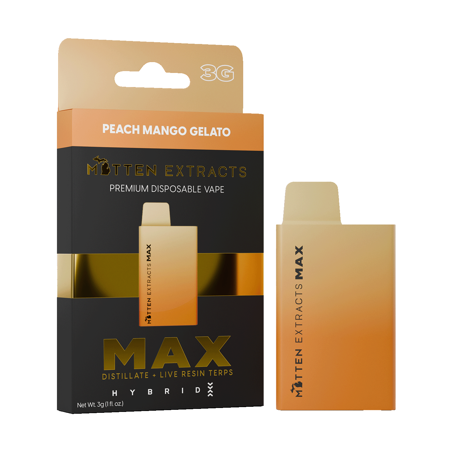 Peach Mango Gelato MAX Disposable Vape | Mitten Extracts Peach Mango Gelato MAX Disposable Vape | Mitten Extracts