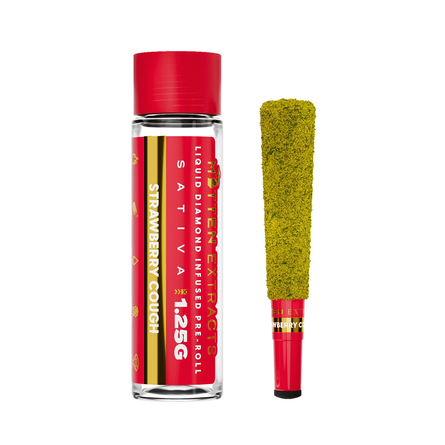 Strawberry Cough Premium Infused Pre-Roll | Mitten Extracts Strawberry Cough Premium Infused Pre-Roll | Mitten Extracts