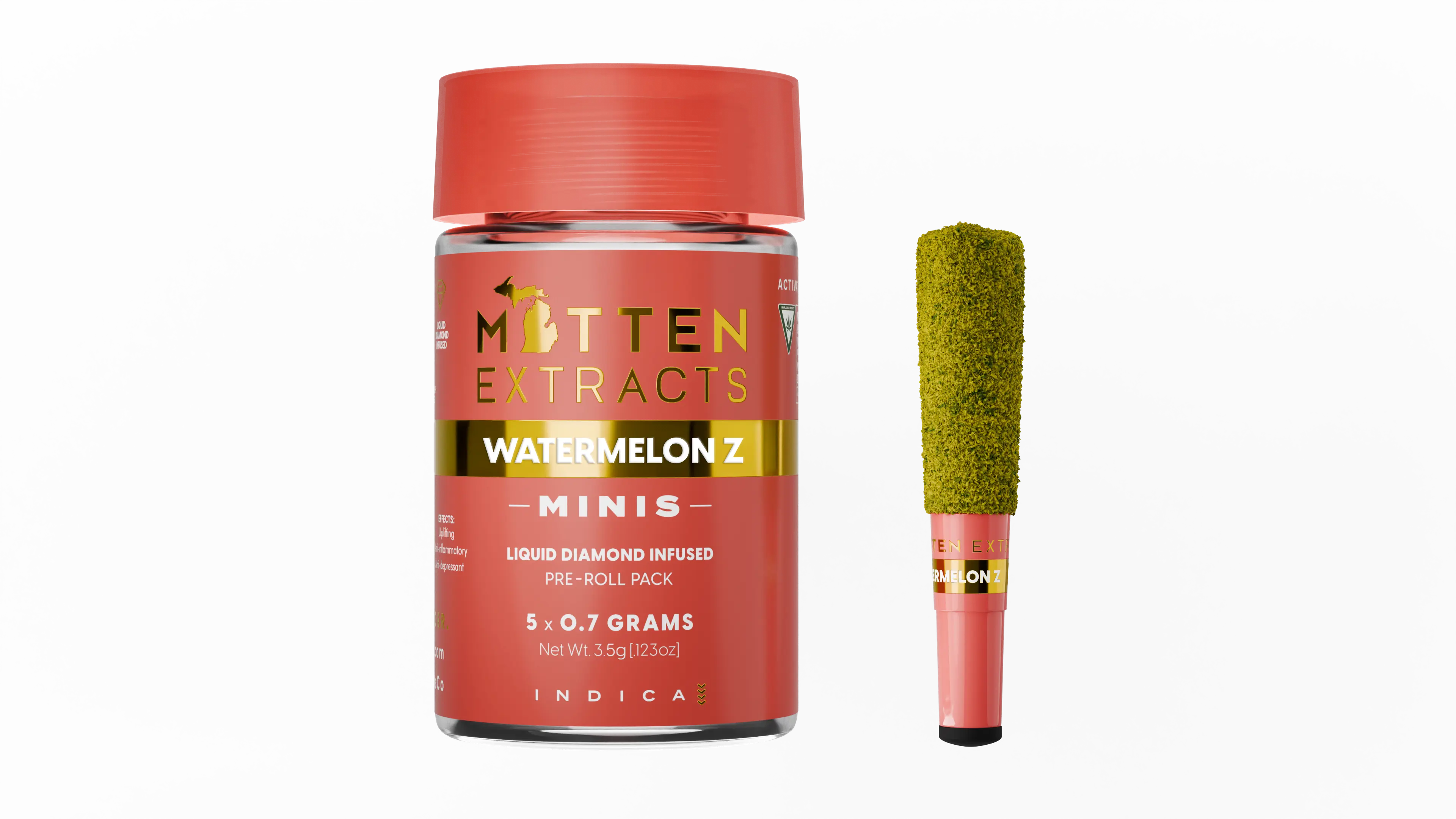 Watermelon Zkittles Premium Infused Pre-Roll Minis | Mitten Extracts