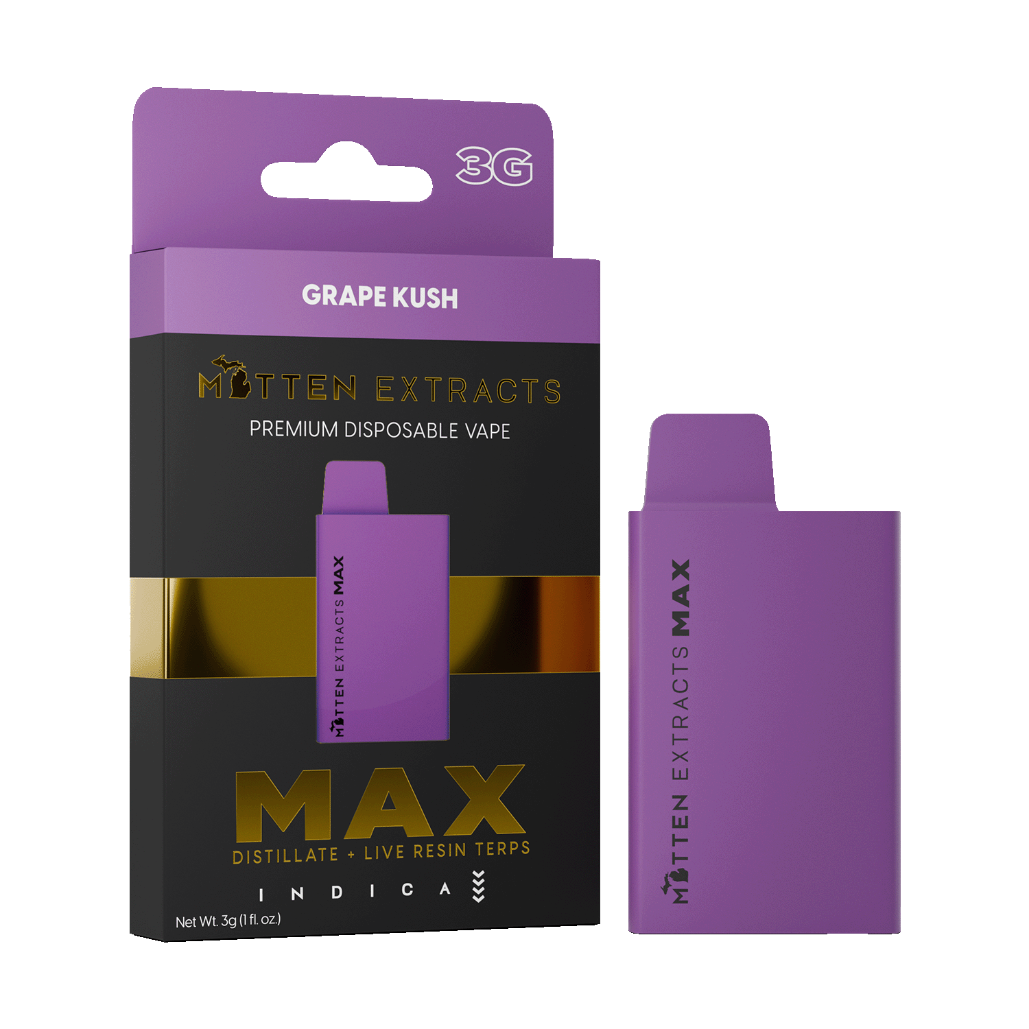 Grape Kush MAX Disposable Vape | Mitten Extracts Grape Kush MAX Disposable Vape | Mitten Extracts