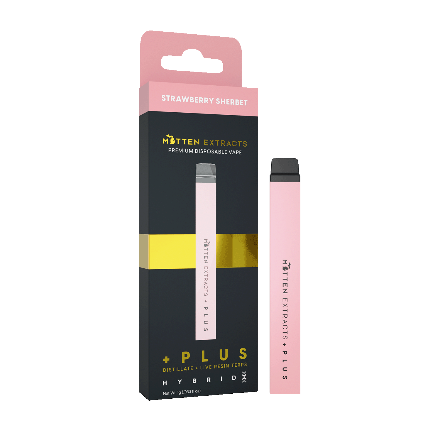 Strawberry Sherbet Disposable THC Vape | Mitten Extracts Strawberry Sherbet Disposable THC Vape | Mitten Extracts