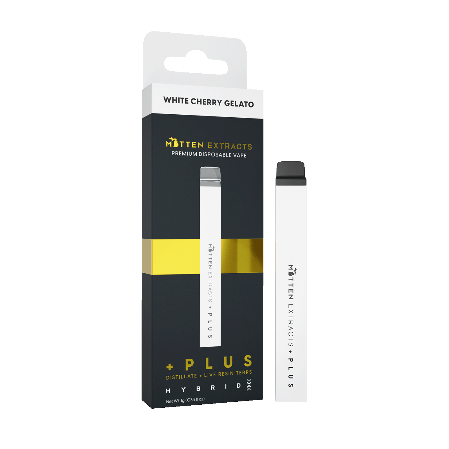 White Cherry Gelato Disposable THC Vape | Mitten Extracts