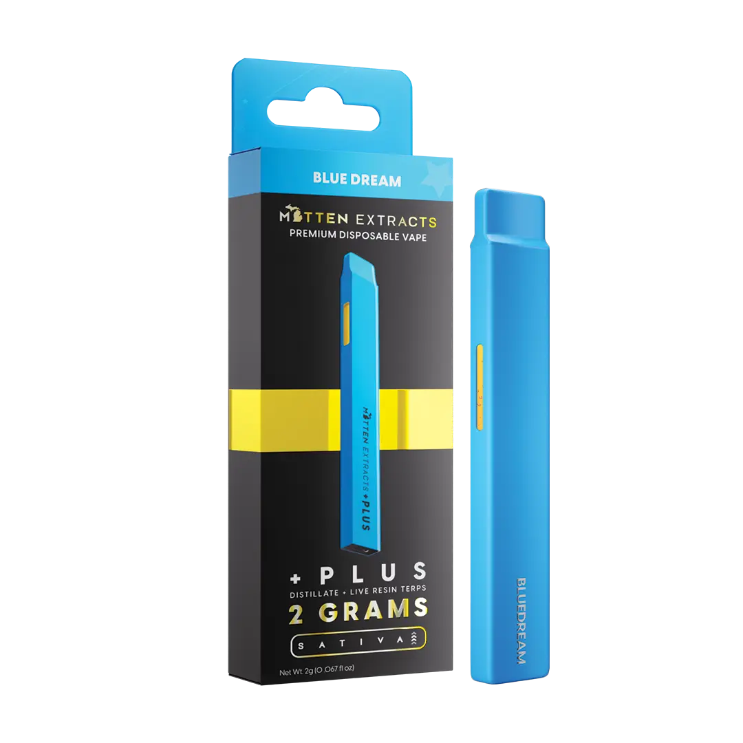Blue Dream +Plus Disposable Vape 2g | Mitten Extracts Blue Dream +Plus Disposable Vape 2g | Mitten Extracts