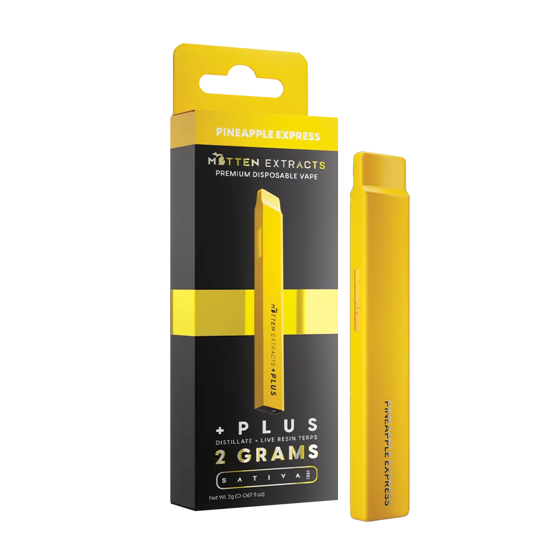 Pineapple Express +Plus Disposable Vape 2g | Mitten Extracts Pineapple Express +Plus Disposable Vape 2g | Mitten Extracts