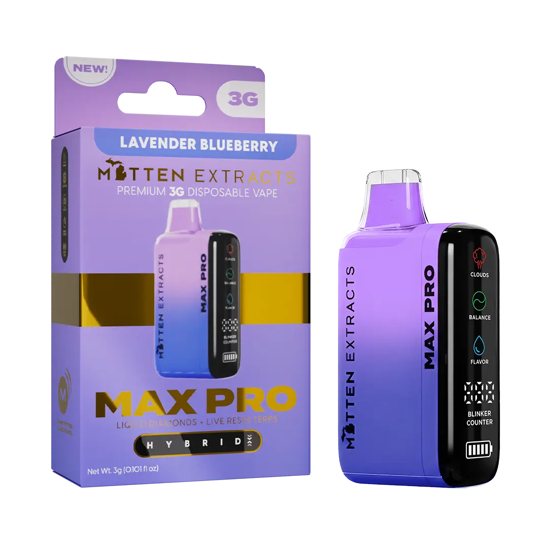 Lavender Blueberry MAX PRO Disposable Vape | Mitten Extracts Lavender Blueberry MAX PRO Disposable Vape | Mitten Extracts