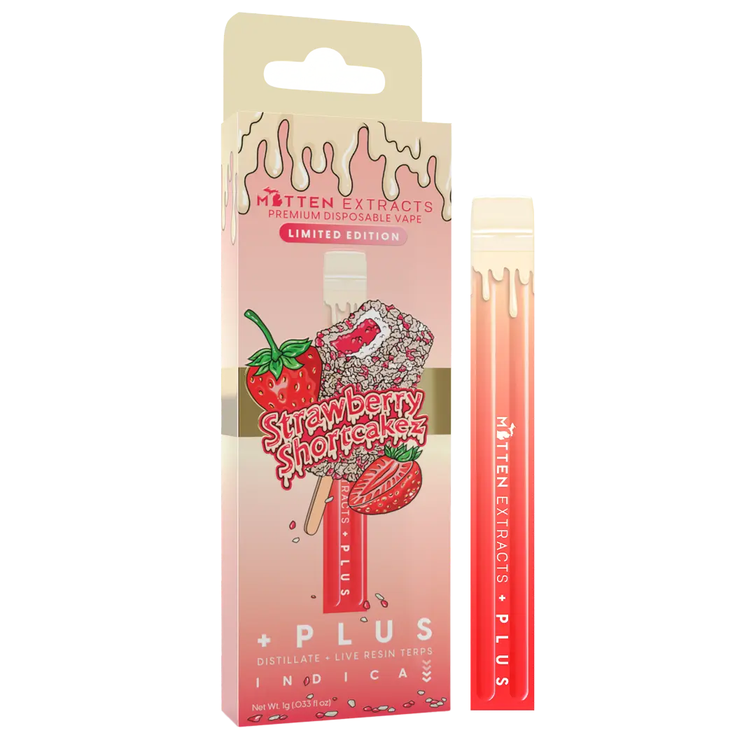 Strawberry Shortcakez +Plus Disposable Vape 1g | Mitten Extracts Strawberry Shortcakez +Plus Disposable Vape 1g | Mitten Extracts