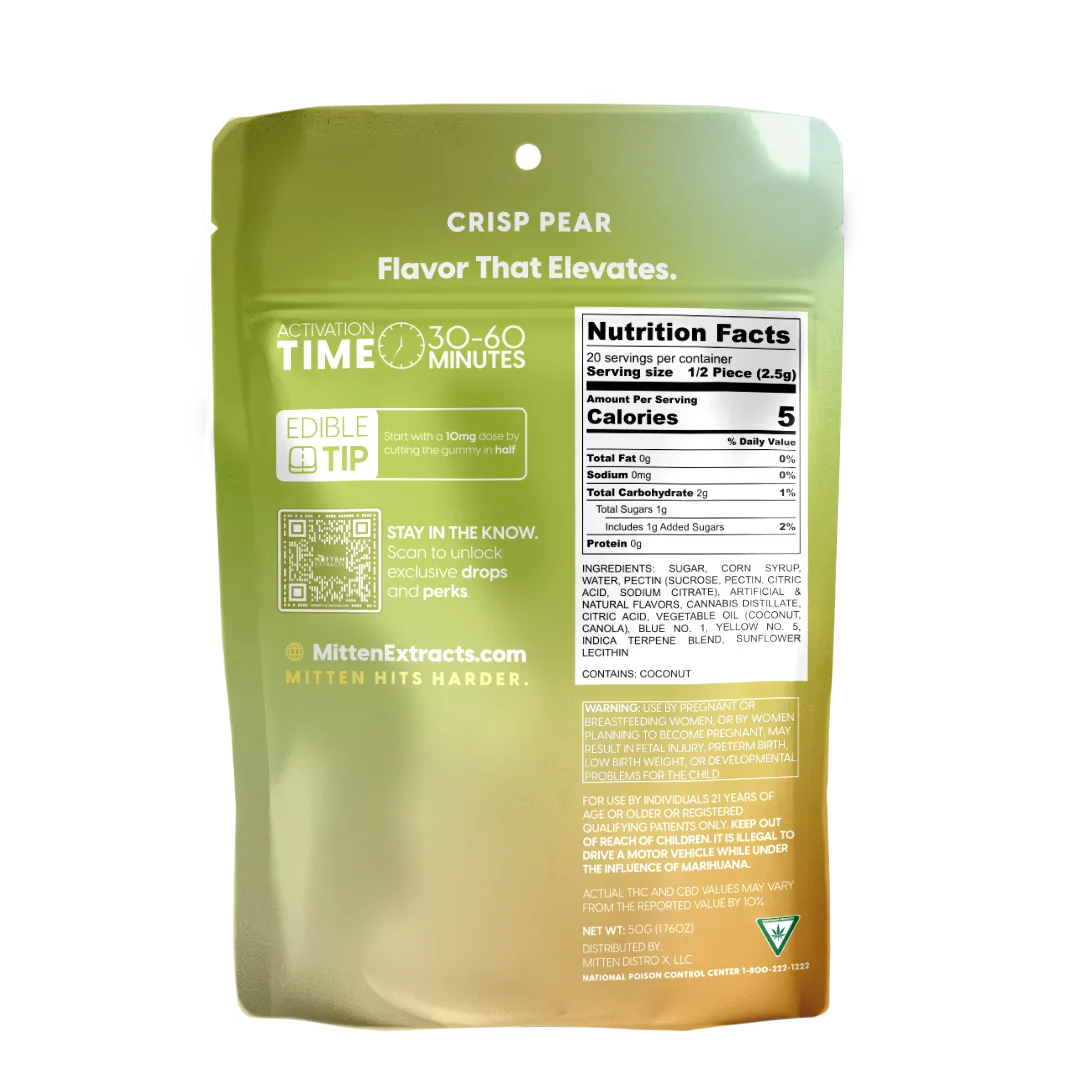 Crisp Pear Gummies 200mg (10 Pack)