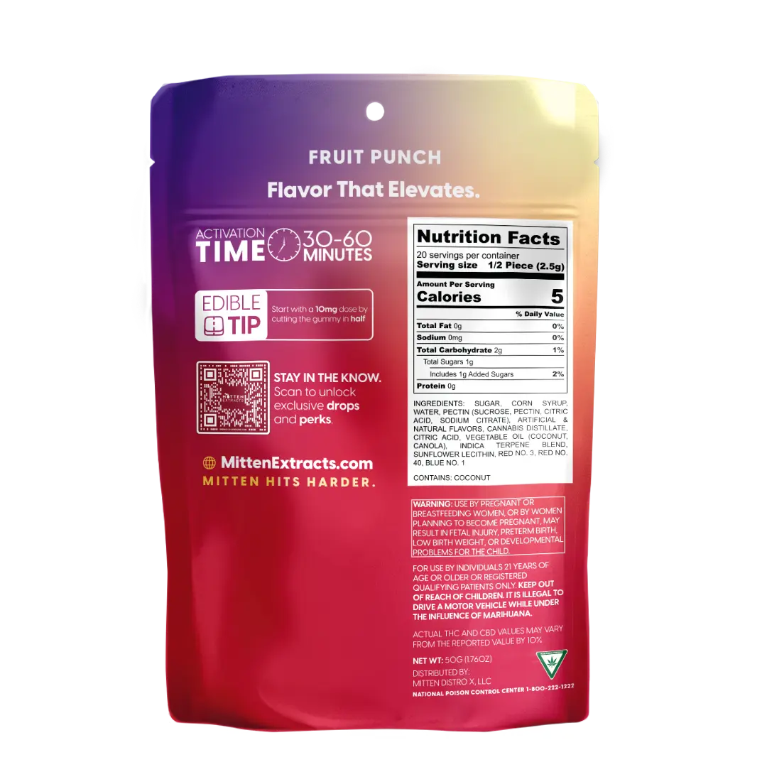 Fruit Punch Gummies 200mg (10 Pack)