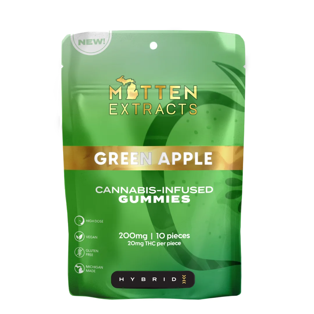Green Apple Gummies 200mg (10 Pack)