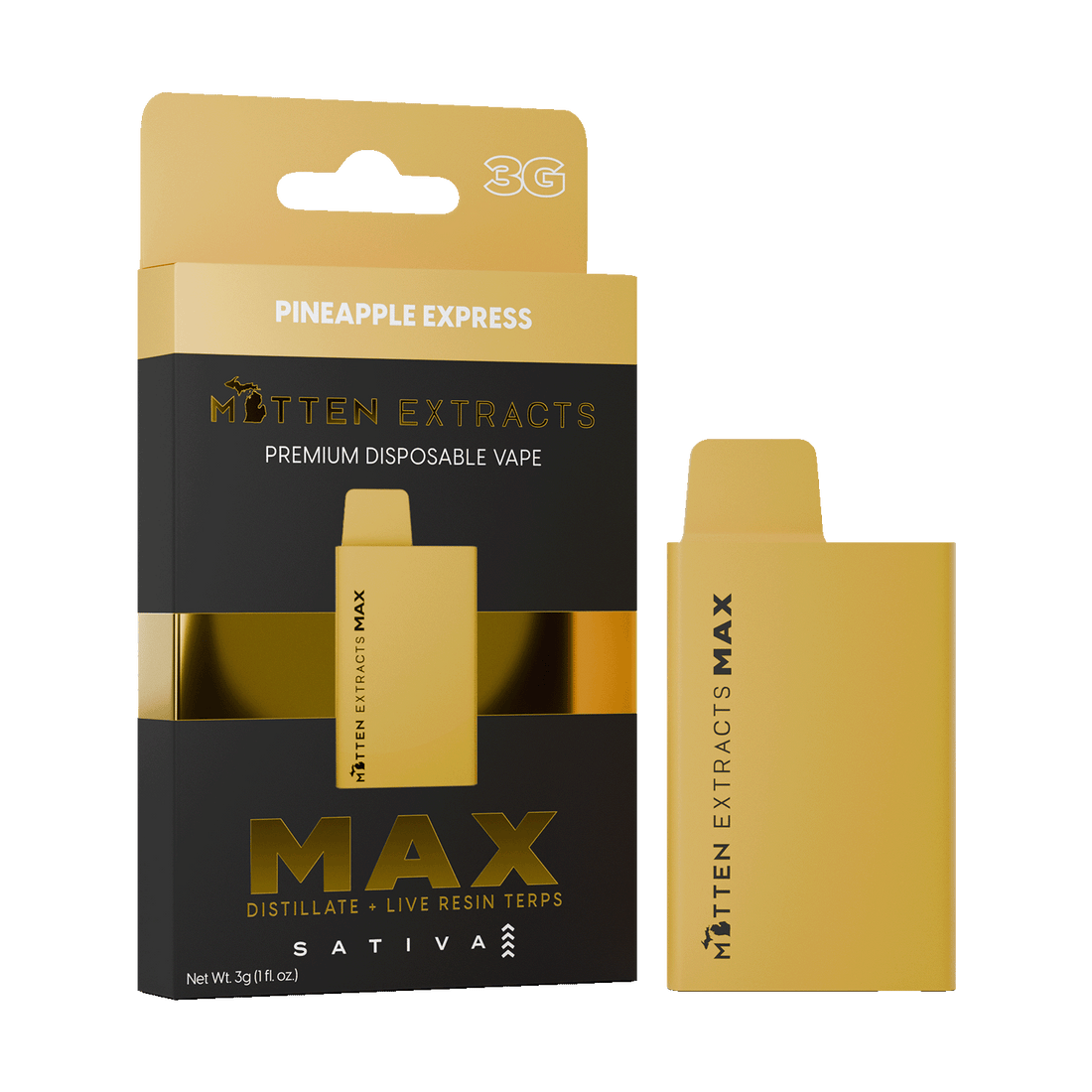 Pineapple Express MAX Disposable Vape | Mitten Extracts Pineapple Express MAX Disposable Vape | Mitten Extracts
