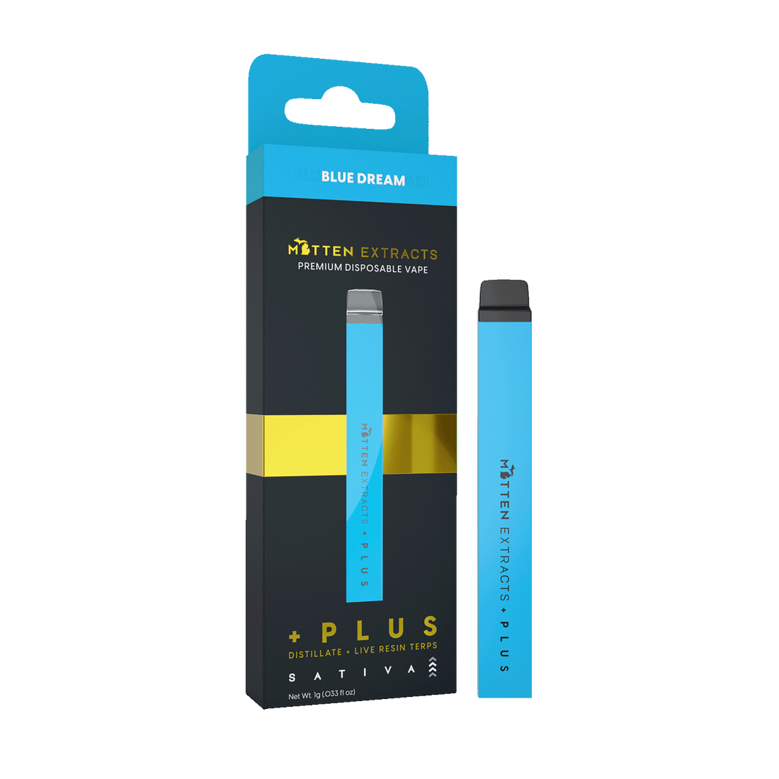 Blue Dream +Plus Disposable THC Vape | Mitten Extracts Blue Dream +Plus Disposable THC Vape | Mitten Extracts
