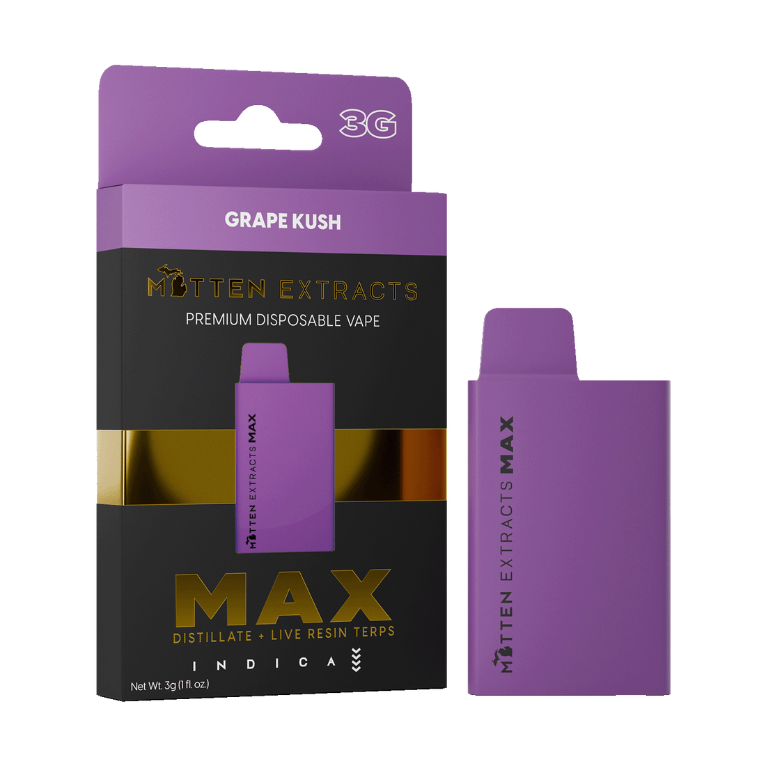 Grape Kush MAX Disposable Vape | Mitten Extracts Grape Kush MAX Disposable Vape | Mitten Extracts