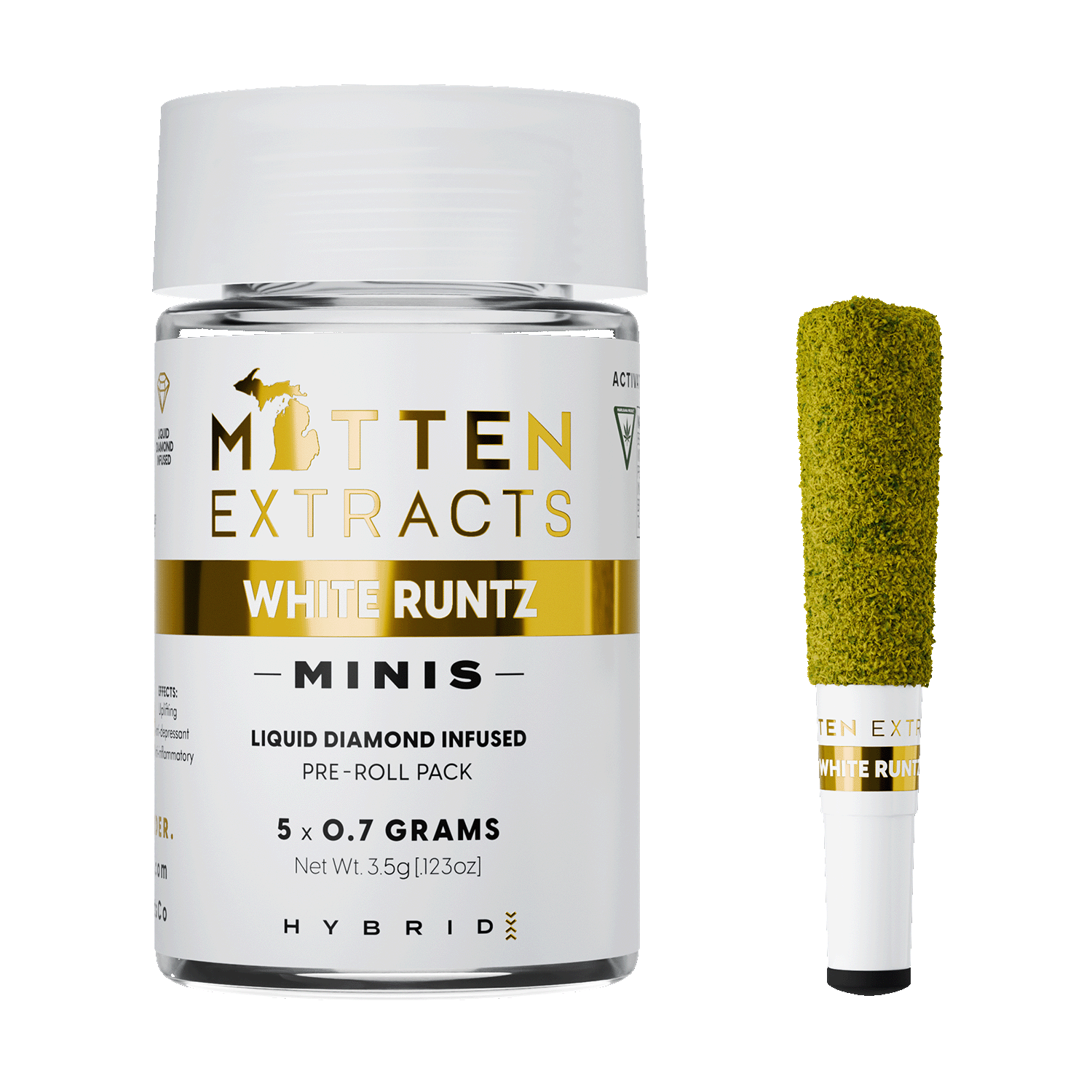 White Runt Blunts White Runtz Premium Infused Pre-Roll Minis & Mitten Extracts