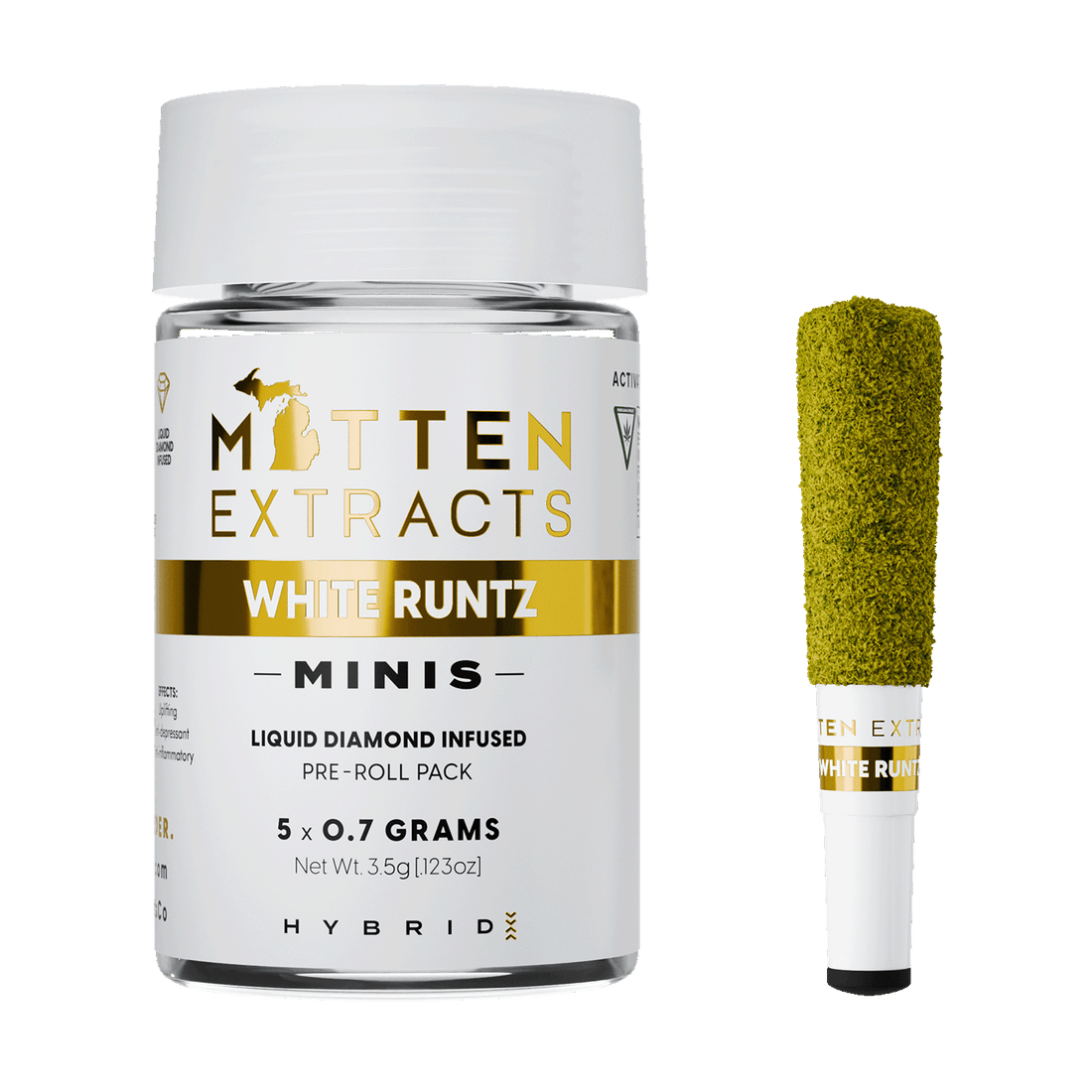 White Runtz Premium Infused Pre-Roll Minis | Mitten Extracts