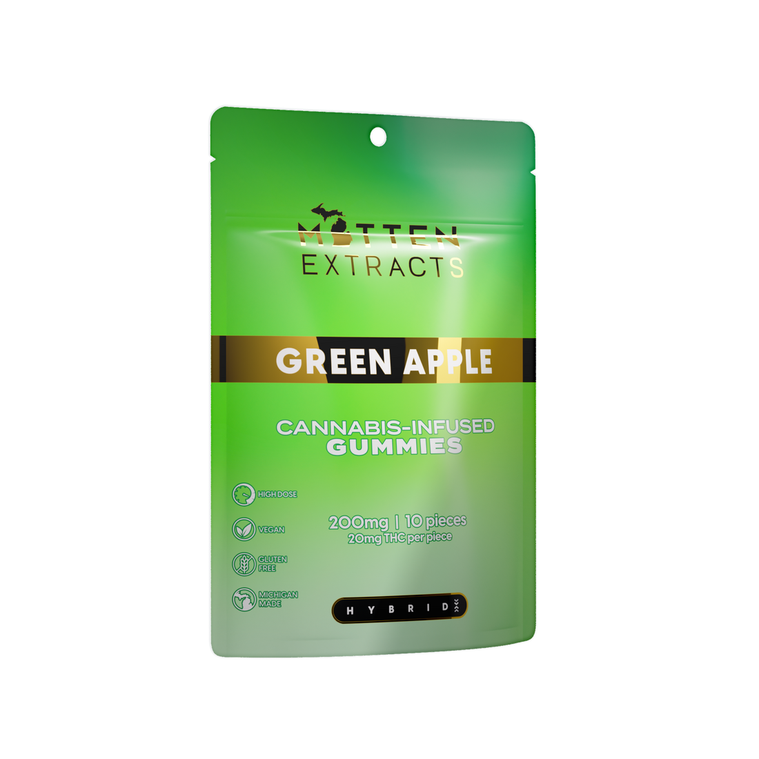 Green Apple Gummies 200mg (10 Pack)