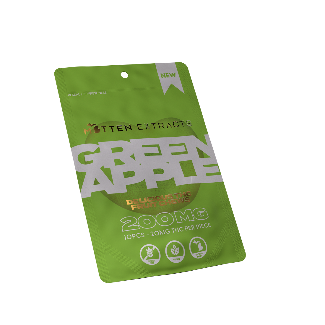 Green Apple Fruit Chews 200mg 10-pack