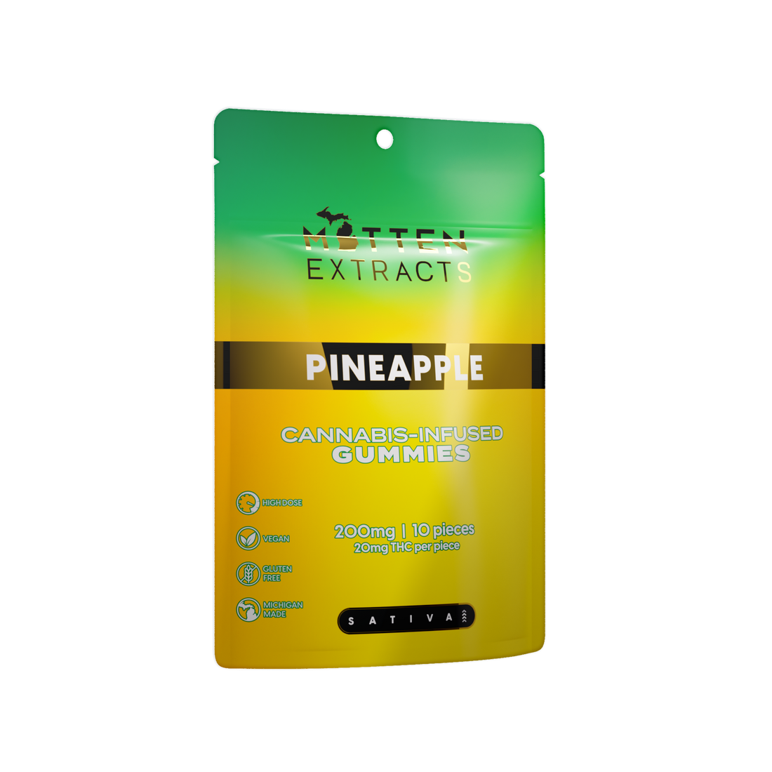 Pineapple Gummies 200mg (10 Pack)