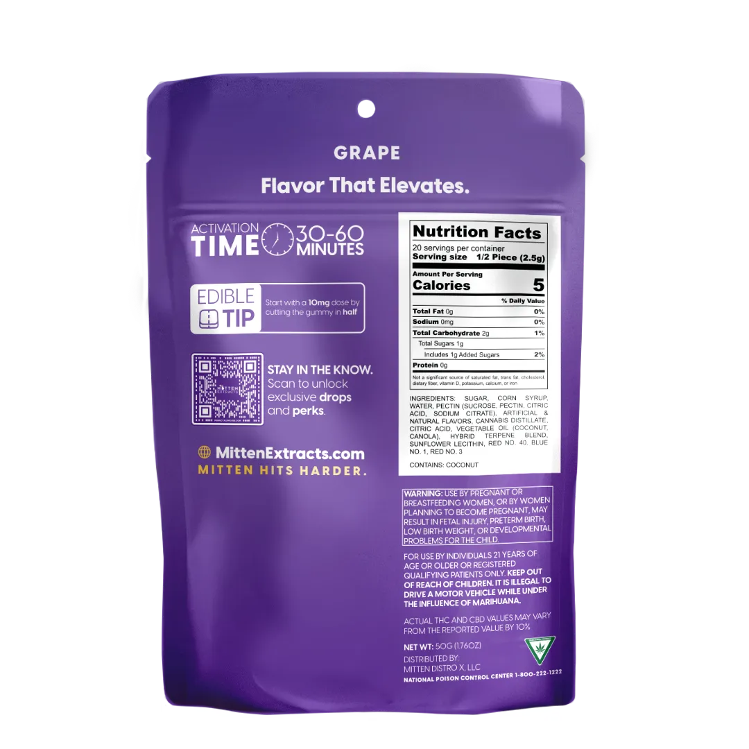 Grape Gummies 200mg (10 Pack)