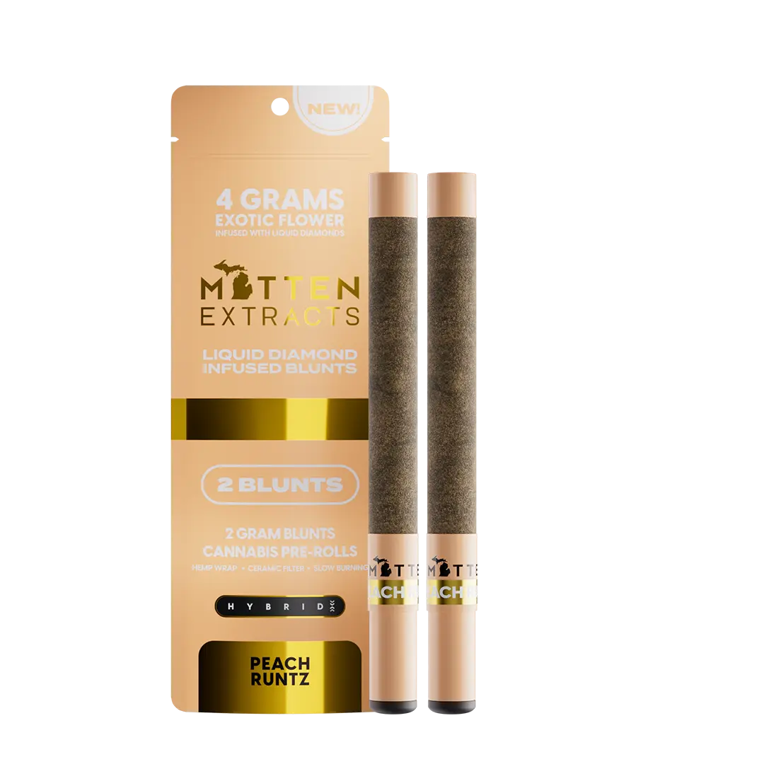 Peach Runtz Infused Blunts 4g (2 Pack) & Mitten Extracts